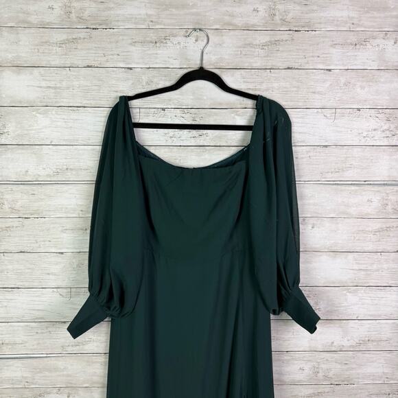 Lulus Feel the Romance Emerald Green Off-the-Shoulder Maxi Dress Size XL - Picture 5 of 8